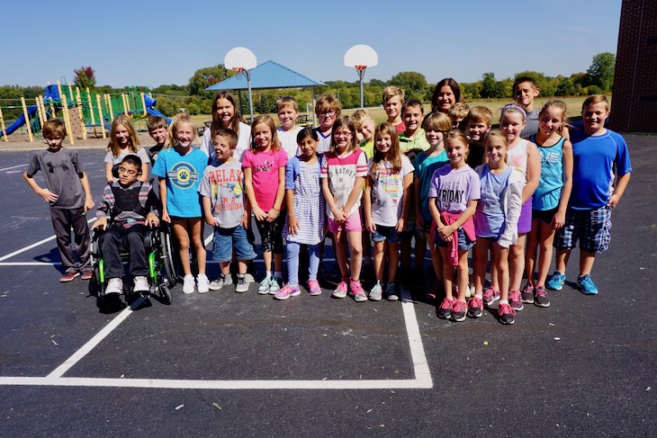 <p>All students in Sandra Lundgren’s fifth-grade class at Grace McWayne pitched in to help their fellow classmate, Bradyn Martinson, raise funds for hurricane victims.</p>
