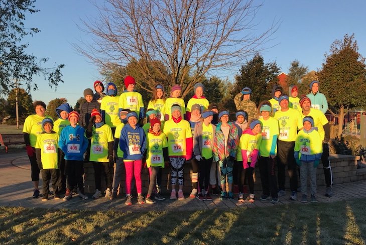 <p>The Grizzly Running Club at the Marklund 5K. Photo courtesy of GMS Principal Jeff Modaff.</p>

