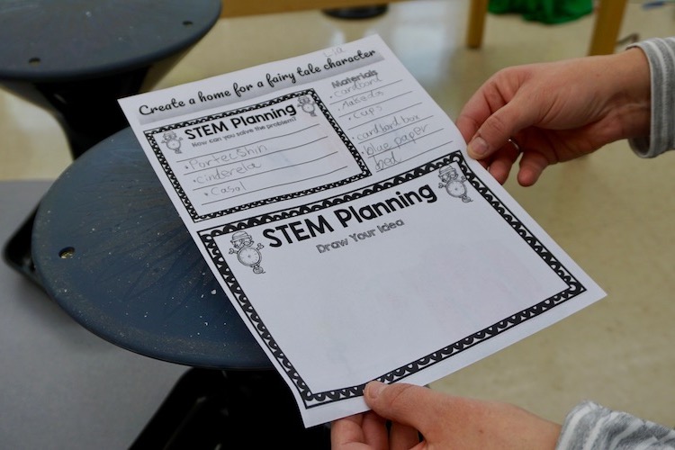 <p>Before building their homes, students completed this STEM Planning worksheet.</p>
